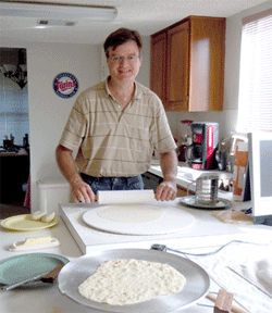 Early Thanksgiving in Austin TX with son Brad.  Making lefse is a family requirement of course.